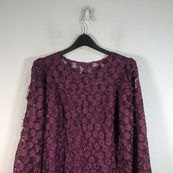 Trina Turk Floral Airie Dress, Women's Size 10 - Dark Purple - Picture 8 of 12